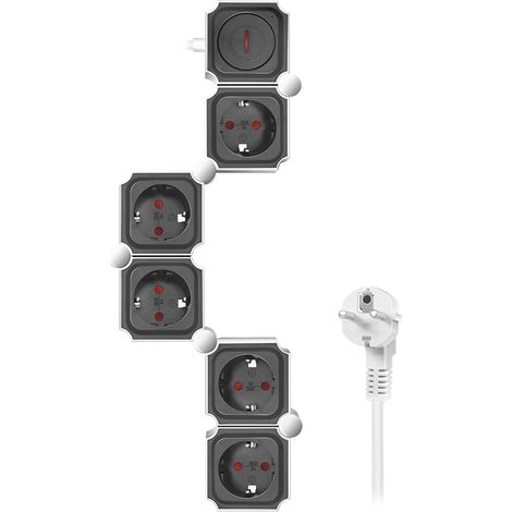 Regleta LogiLink de 5 tomas, 5 enchufes CEE 7/3, flexible, 1,5 m (1/5)