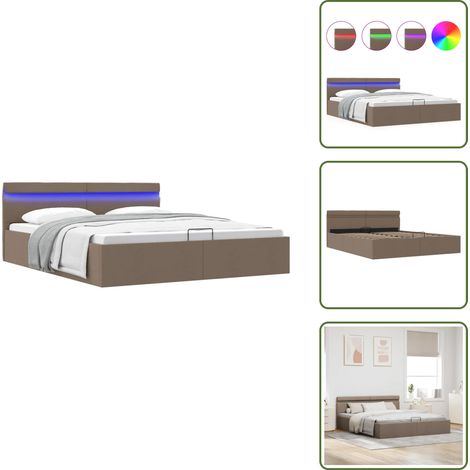 Cadre de lit à rangement hydraulique sans matelas 160x200 cm - Lit Plateforme - Lit Coffre - Lit Avec Rangement - Lit Capitonné - Lit Moderne