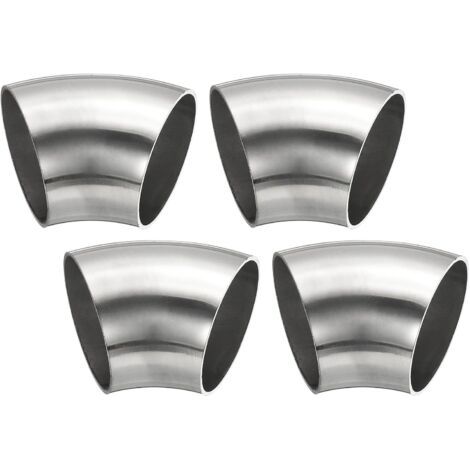 4pcs Coude À 45 Degrés Avec Mandrin, 60mm Diamètre Extérieur Acier D'Échappement Raccord De Tuyauterie Inoxydable 304 Pour Tuyau - 48mm (1/5)