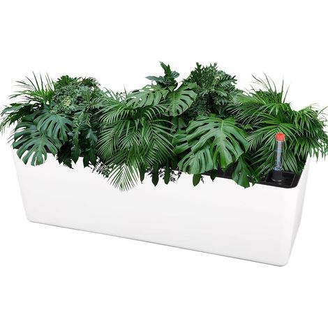 Blumentopf Selbstbewässerung Wasserspeicher weiß x1 rechteckig (1/5)