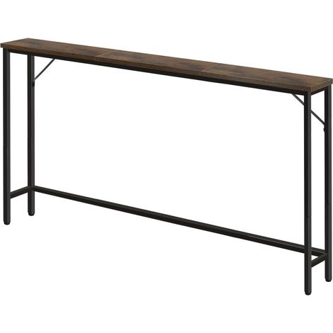 Table Console étroite pour Couloir Table d'exposition compacte Industrielle Table de canapé pour Petits espaces(Rustic Brown) (1/5)