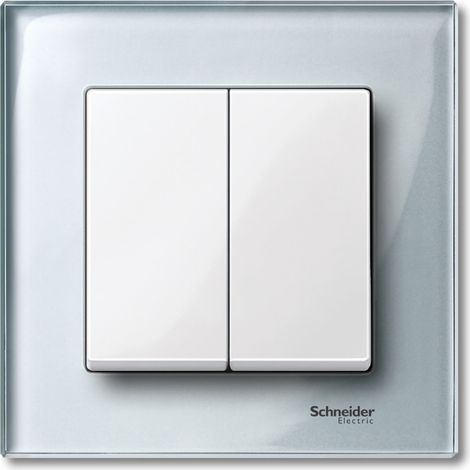 Merten M-Plan - enjoliveur pour commande double d'éclairage - blanc brillant (MTN432519) (1/4)