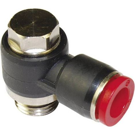 Raccord Coudé Pivotant - Filetage Extérieur M5 - Diamètre Tube 6 mm - Pour Air Comprimé - 1 Pièce (1/2)