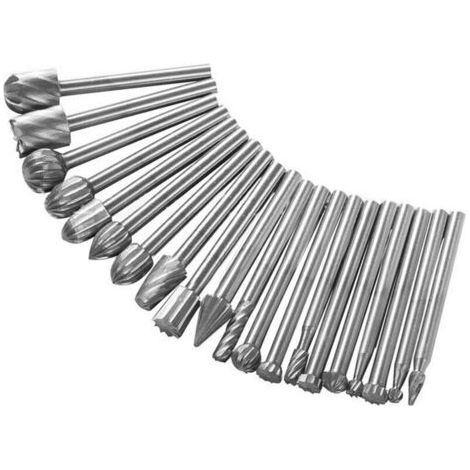 20Pcs HSS Fraises Rotatives Set Fraises en Carbure de Tungstène Cutter Die Frais