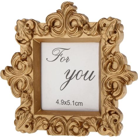 Marco de fotos barroco de estilo antiguo, vintage, para mesa o pared, ideal para una boda o como decoración, 4,9 x 5,1 cm. (1/5)