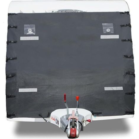 Housse de protection de remorquage avant de caravane en tissu Oxford noir universel 4 couches épaisses pour attelage de voiture Accessoires avec lumières LED (1/5)