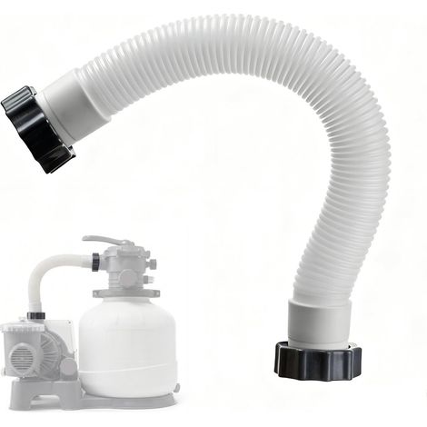 Tuyau Pompe Piscine, Tuyau Filtration Piscine, Tuyau Raccord Pompe Filtre à Sable, Tuyaux pour Piscine avec écrous, Convient pour Une Interface de 1,5 Pouce (40cm) (1/5)
