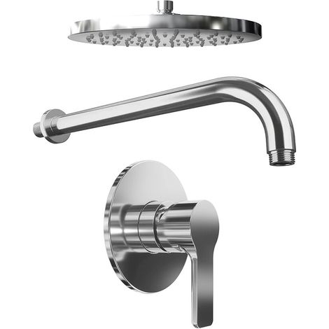 Set doccia cromato Miscelatore incasso Mia con braccio e soffione 20 cm (1/4)