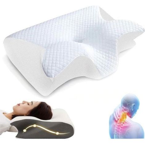 1 pcs Oreiller apnée du Sommeil, Oreiller Anti Coussin Apnée du Sommeil, Ergonomique Mousse à Mémoire de Forme Oreillers Anti(Blanc) (1/5)
