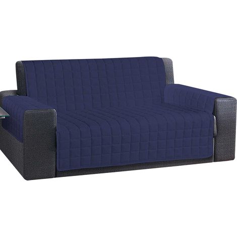 Copridivano made in Italy copripoltrona, salvadivano,tinta unita 4 misure trapuntato Blu - 3 Posti
