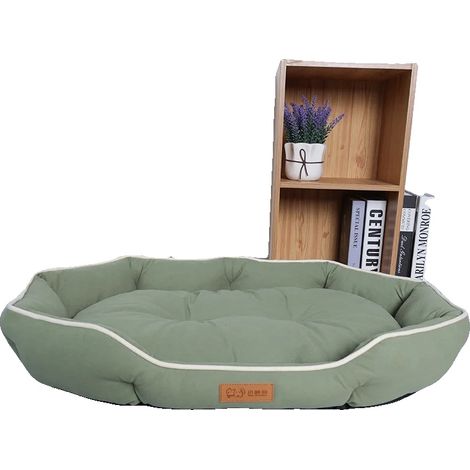 Sofá para mascotas, material cálido, diseño espacioso, verde, 70x50x13 (1/2)