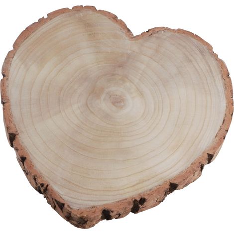 Décoration de table en bois avec écorce en forme de cœur, décoration naturelle pour les fêtes romantiques, la Saint-Valentin et les mariages, Brun Naturel (1/3)