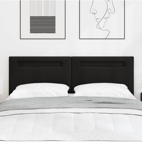 LED Kopfteil Schwarz 144 cm Kunstleder (1/5)