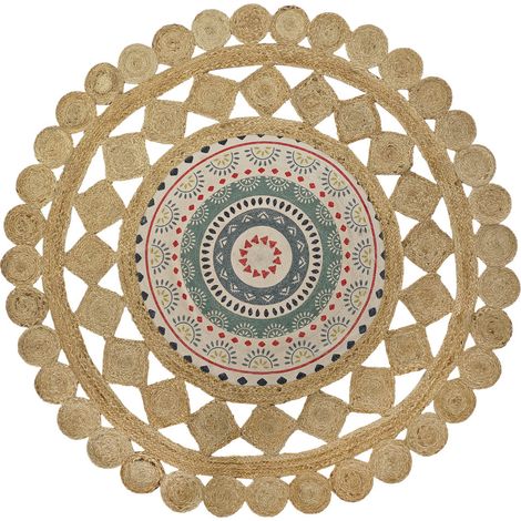 Teppich - DKD Home Decor - Standard - Braun - Rund - Naturfasern (1/4)