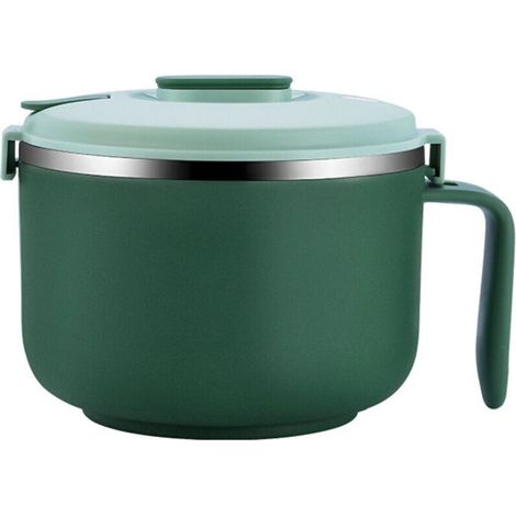 Bol à nouilles de 1200 ml avec couvercle et poignée, grand bol à soupe, idéal pour servir soupes, nouilles instantanées, nouilles en tasse et ramen, compatible lave-vaisselle.