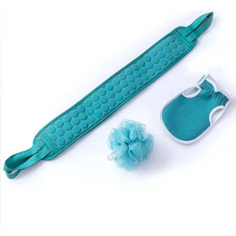 Gant Exfoliant - Éponges Loofah et Gants pour le Dos - Double Face Texturé et Microfibre - Sèche Rapidement - Lavable en Machine - 1 Pièce (1/5)