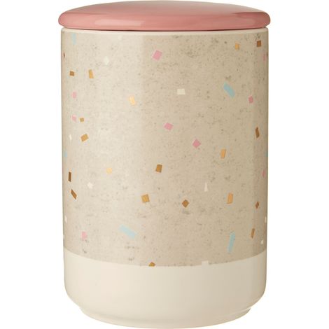 Interiors By Premier Large Fine Earthenware Grey White Storage Canister,Speckle Kitchen Storage Container With Airtight Lid (1/5)
