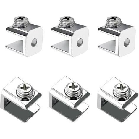 16 Pièces Pince à Verre, Support de Verre Réglable, Pince Support en Alliage de Zinc, Pince de Fixation pour Verre de 3-8mm D'épaisseur (1/4)