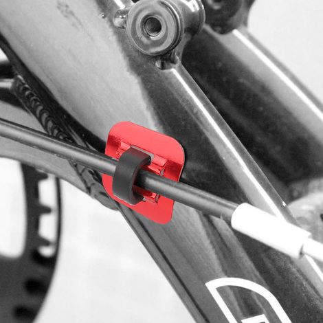 CANSUCC 4 Guides de Câble de Frein pour Vélo avec Adaptateur et Boucle C pour Cadre (Rouge) (1/4)