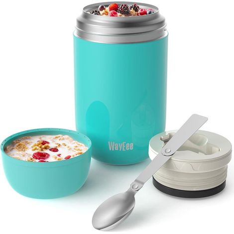 Thermobehälter Essen 710ml Edelstahl Warmhaltebox Löffel Suppe Babybrei (1/5)