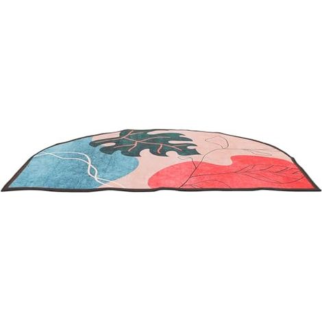 Tapis de Bain Lavable Antidérapant Absorbant Forme Demi-Cercle pour Salle de Bain et Style Rétro (1/5)