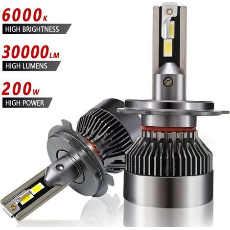 Ampoules H4 LED 30000LM 200W pour 24V Automobiles, 6001K Blanc NPTERBL (1/5)