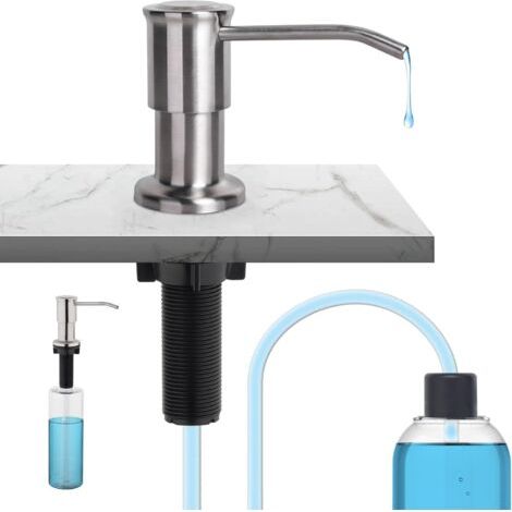 M34040A, Distributeur de Savon pour Évier de Cuisine avec Bouteille 500ML et Ensemble de rallonge de 1,0 m, Diffuseur Pompe Liquide, Caché Distributeur Liquide Vaisselle (1/4)