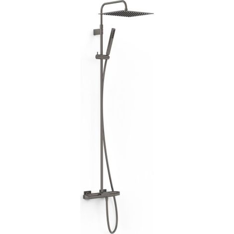 Ensemble de robinet thermostatique mural 3 voies pour baignoire et douche Over-wall Graphite - TRES 19031215GR