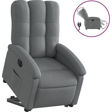 Fauteuil inclinable électrique en tissu gris foncé (1/5)