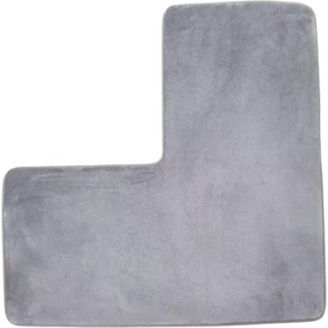 Mat de Salle de Bain en Forme L 31, 5x31, 5 Pouces Corail Doux Tapis d'angle Toison Non Glissant (1/4)