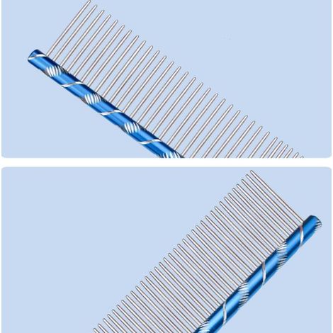 19 cm, bleu Peigne pour chien, toilettage pour chat, peigne rond en métal (1/4)