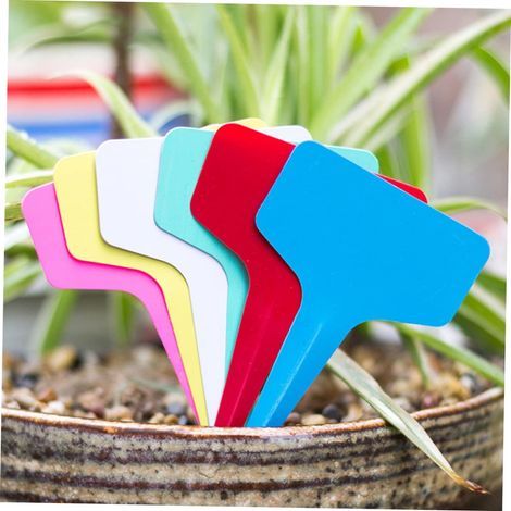 200pièces Étiquettes T pour Plantes Tuteurs et Autocollants Réutilisables Imperméables Vert Rouge pour Jardin et Pépinières (1/4)