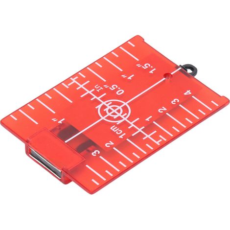 Carte cible laser aimantée en plastique ABS pour sol avec support et graduations impériales métriques 105x75mm rouge (1/5)