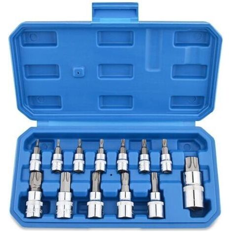 13 Pièces Jeu de Douilles Embouts Tournevis Femelle en Acier Chromé au Vanadium 1/4\\\ (1/5)