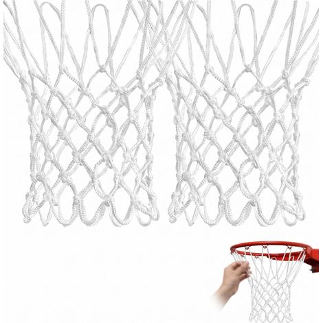 Basketball Nets Set of 2 Universal Replacement Basket Nets 12 Loops for Indoor Outdoor Removable White (1/5)