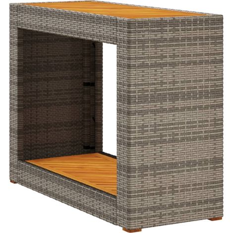 Gartenbeistelltisch Holzoberfläche grau 100x40x75 cm