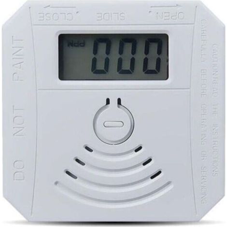 Détecteur de gaz Détecteur de fumée de monoxyde de carbone combiné Détecteur de fumée CO à piles avec écran d'affichage LED Flash Alarme sonore Motif d'avertissement sonore - blanche (1/5)