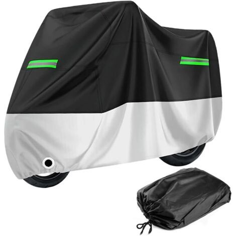 Bache Moto Exterieur Etanche, Housse Protection pour Moto, Housse de-Moto Exterieur Impermeable avec Bandes réfléchissantes Protection-UV, Trou pour Cadenas pour-Moto, Scooter, cyclomoteur (1/5)