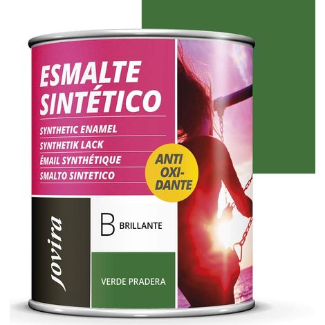Vernis synthétique anti-oxydant brillant. Protection et décoration de surfaces en acier, fer et bois. 750 Millilitres, Vert Prairie (1/5)
