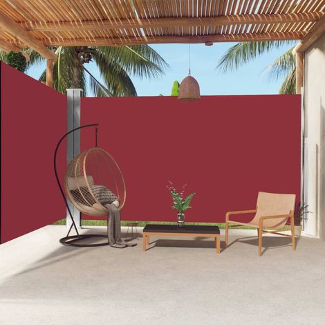 Auvent latéral rétractable Paravent extérieur Brise Vue Rétractable pour Jardin, Balcon, terrasse Rouge 220x600 cm NDTN7462333 (1/5)
