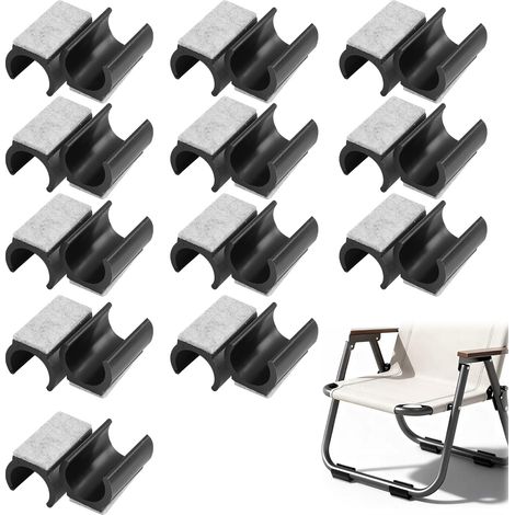 24pcs Patins de Chaise en Feutre en Forme de U Coussins de Chaise en Plastique avec Patins en Feutre Protection Sol Antidérapante pour Pieds de Chaise Cantilever Ronds 25 mm Noir (1/5)