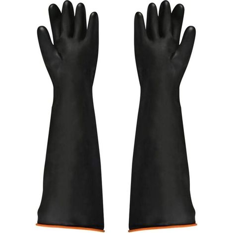 1 paire gants en latex, 55 cm, résistants aux acides et aux alcalis, protection industrielle, usage laboratoire et entretien (1/4)