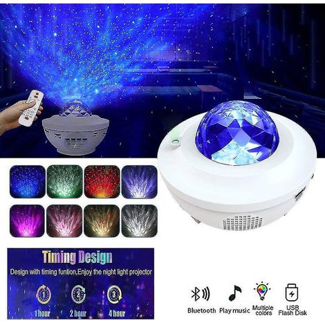 Magnifique veilleuse LED projecteur ciel étoilé, lumières colorées étoiles et lune pour la décoration de chambre, télécommande incluse. (1/3)