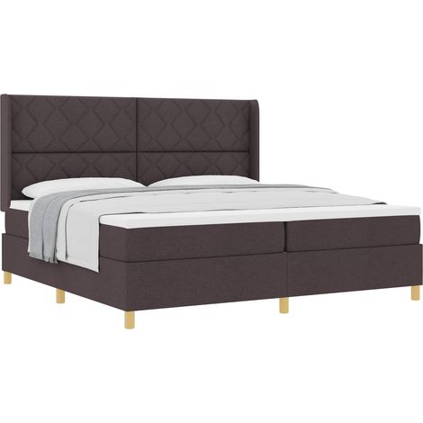 Boxspringbett mit Matratze Dunkelbraun 200 x 200 cm Stoff (1/5)