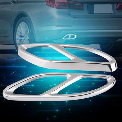 Paar silberne Auspuffblenden für Mercedes A-Klasse W176 2016-2019 (1/5)