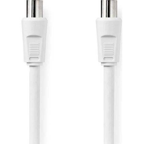 Cavo coassiale iec coassiale maschio iec coassiale femmina nichelato 90db 75ohm doppia schermatura 150 mt rotondo pvc bianco etichetta