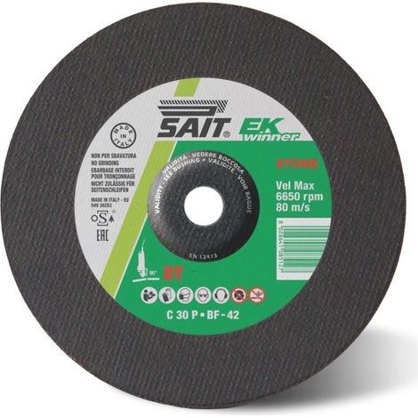 Sait DISCO ABRASIVO A CENTRO DEPRESSO EK WINNER-DT per taglio pietra Ø mm. 115x3,0x22,23 10.00 pz