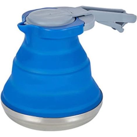 Bouilloire de Voyage,Bouilloire pliable, bouilloire pliante en silicone 1500 ml de camping pliable portable PORCE CA,Bleu (1/4)