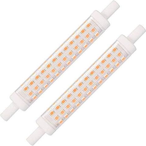 R7S LED 118 mm 10 W R7s Ampoule linéaire LED 118 mm 10 W Blanc chaud 3000 K R7S J118 Prise non dimmable, 15 mm x 118 mm, équivalent à R7S 118 mm 100 W halogène, 230 V AC, 1200 lm Lot de 2 (1/5)