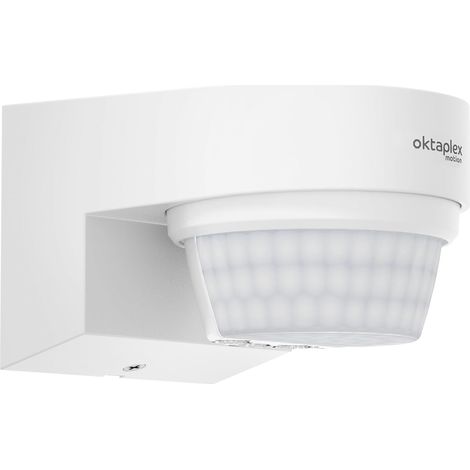 1 détecteur de mouvement extérieur, 240°, portée 14 m, ip65, réglable 10 s–15 min, 2000 w incandescence/1000 w led, blanc